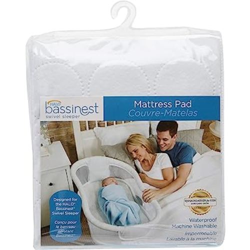 Halo Innovations Bassinest Swivel Sleeper Mattress Pad Waterproof Polyester, White
