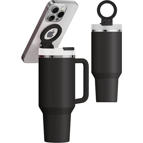 for Stanley Cup Phone Holder with Magnetic Phone Holder for Quencher H2.0 FlowState Tumbler Foldable Stand Water Bottle for Stanley Cup Accessories Hands Free for All Phones Cases