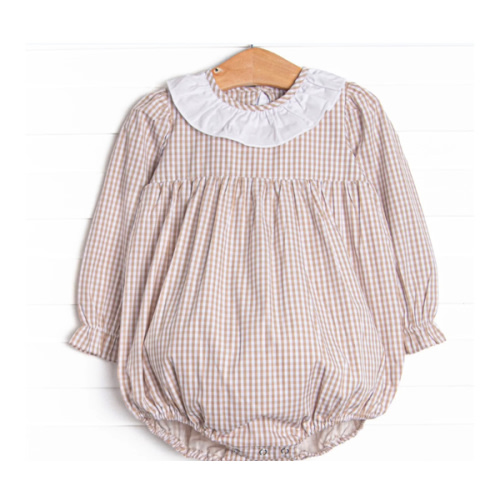 Classic Caroline Bubble, Tan Gingham – Stitchy Fish