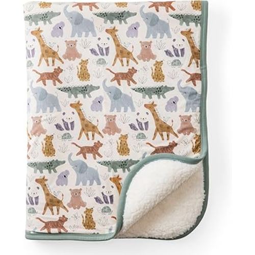 Little Sleepies Newborn Mini Blanket, Soft Viscose from Bamboo Baby Blanket for Boy & Girl Gifts, Baby Essentials, Sweet Safari, 30 inches x 40 inches