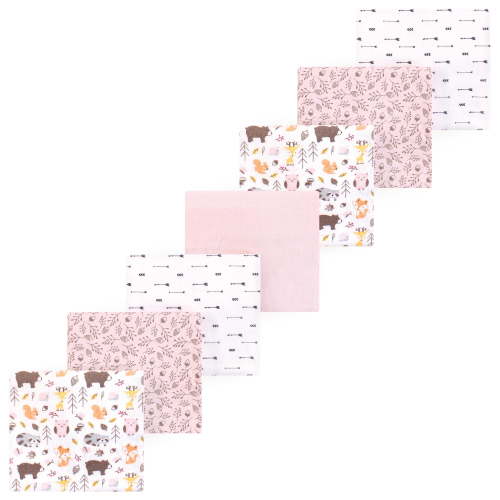 Luvable Friends Hudson Baby Flannel Receiving Blankets 7pk, Sweet Woods