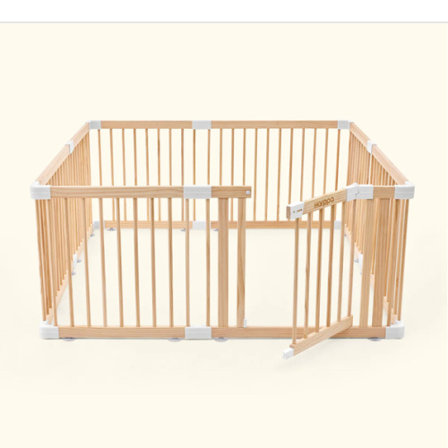 HARPPA Grovi Wooden Baby Gate Playpen | Non-Toxic Foldable DIY Adjustable Play Yard for Infants & Toddlers – Natural Finish Baby Fence for Small & Large Spaces