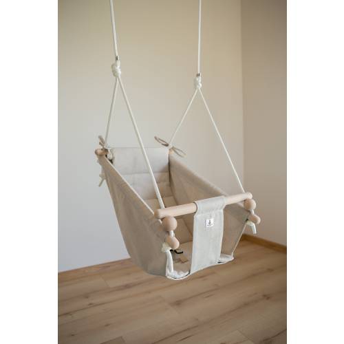 Baby Swing, Indoor Baby Schaukel, Spielzeug, Balançoire, Fabric 2 in 1 Swing, Babygift, Christening Gift, Handmade Toy NATURAL