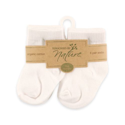 BabyVision® Touched By Nature Size 6-12M 6-Pack Organic Cotton Socks in WhiteBabyVision® Touched By Nature Size 6-12M 6-Pack Organic Cotton Socks in White