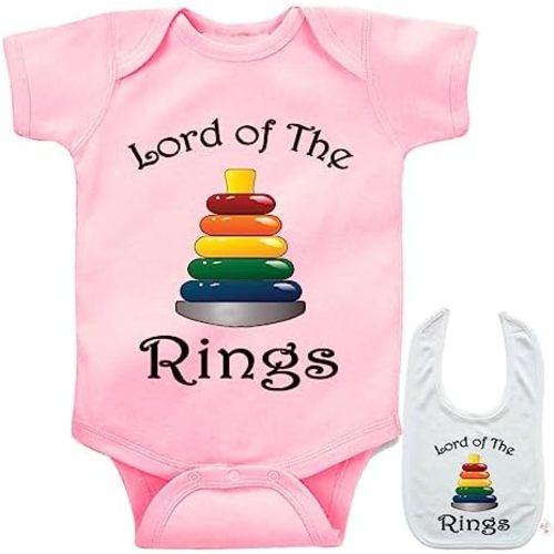 L0rd 0f the Rings -Cute Custom Printed Baby bodysuit onesie & bib Set