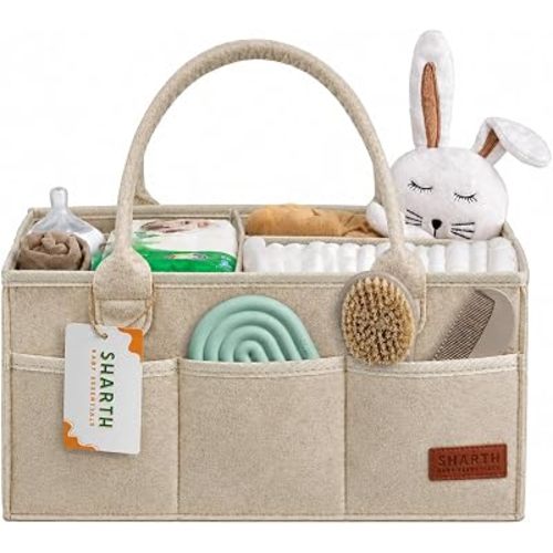 Sharth Baby Diaper Caddy Organizer, Easy to Carry Nursery Storage Basket