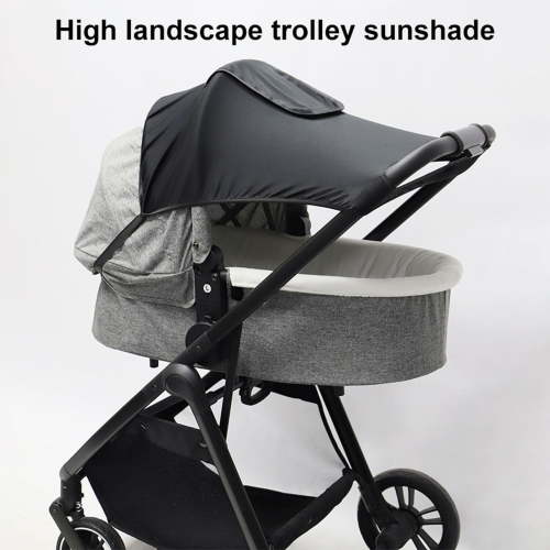 Stroller Sun Shade Cover With Pockets Mesh Removable Pushchair Shield With Adjustable Hood Breathable Blackout Cover For Home Outdoor(Black-63X49Cm)