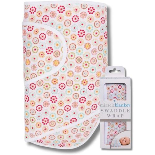 Miracle Blanket Swaddle Wrap – Help Your Newborn Sleep Longer – Soft & Secure Sleep Sack for Infants – Easy-to-Use Swaddling Blanket for a Calm Baby (Cirque D Fleur)