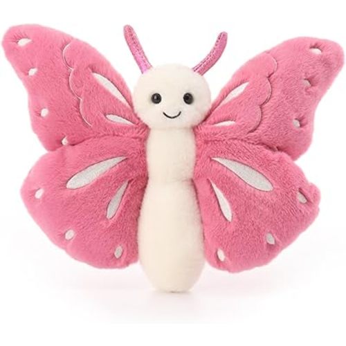 Apricot Lamb Rose Pink Butterfly Stuffed Animals for Kids, Soft Cute Plush Toys for Baby Girl and Boy, 7.5 Inches