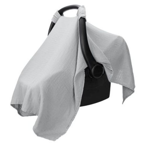 Comfy Cubs Baby Car Seat Cover - Infant Car Seat Cover for Sun with Large Size Car Seat Canopy - Heather Blue