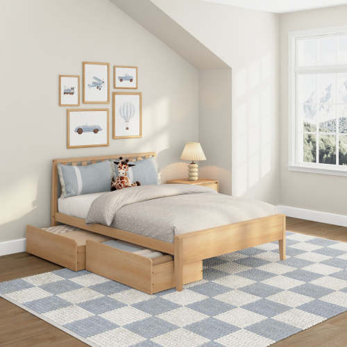 Scandinavian Full Bed with Underbed Storage Drawers – Max and Lily