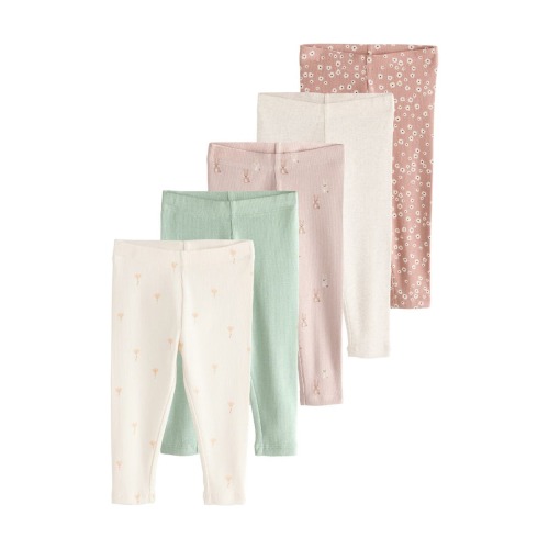 Kids' Assorted 5-Pack Rib Leggings, 12-18M