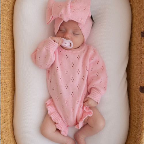 Frill Knit Pointelle Romper | Marshmallow