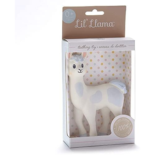 Lil' Llama Baby Teething Toys, Llama Teether for Toddler & Baby Boys and Girls, 100% Natural Rubber BPA-Free Squeaky Baby Toy, Soothe Sore Itchy Gums & Teething Pain (Llama)