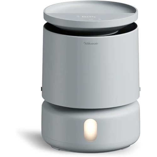 BLUEAIR Room Humidifier - DreamWell - 48Hr Top-Fill Mist-Free InvisibleMist Technology Aroma Stone for Essential Oils and Soothing Mood Lighting - Quiet Operation for Bedroom and Home Use, Grey