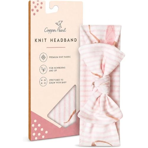 Copper Pearl Baby Bows: Soft and Stretchy Headbands for Baby Girls, Newborn and Toddler Hair Bows and Accessories, Stylish Bow Headband, Katerina