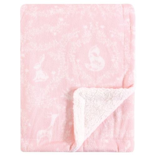 Yoga Sprout Baby Girl Mink and Faux Shearling Plush Blanket, Lace Garden, One Size