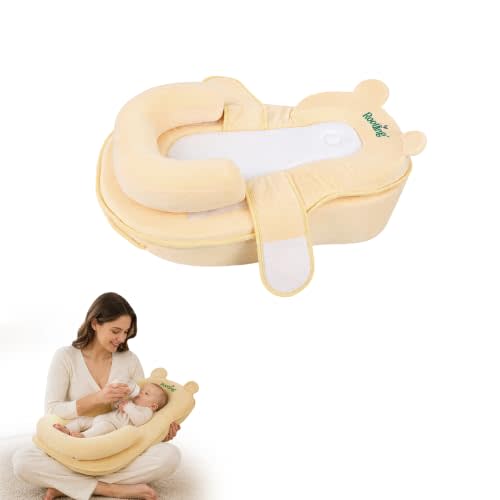 Baby Feeding Pillow, Anti Overflow Feeding Pillow for Reducing Spit-Up, Safety Nursing Pillow, Baby Lounger Reflux Wedge Breastfeeding, Removable top and Bottom