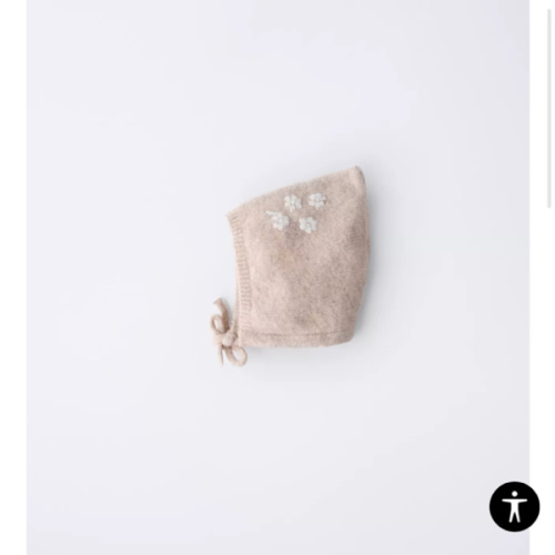 EMBROIDERED FLORAL KNIT BONNET - Light beige | ZARA United States