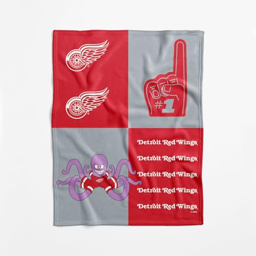 NHL Officially Licensed Baby Swaddle Blanket, 40 x 50 in, Soft Lightweight Polyester, Domino Design