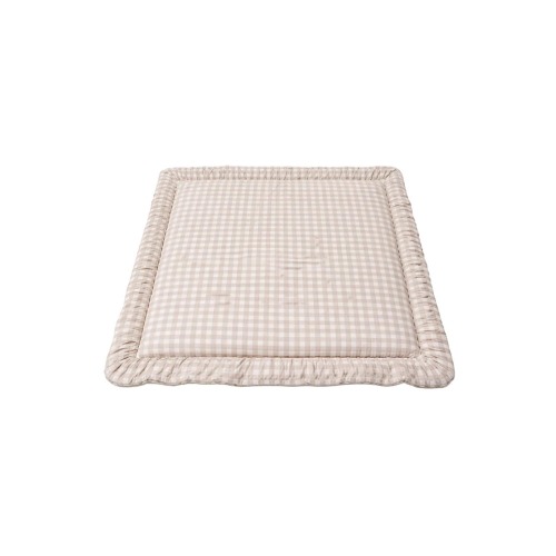 Beige Gingham Soft Padded Baby Playmat Floor Mat Tummy Time Play Space Newborn Toddler