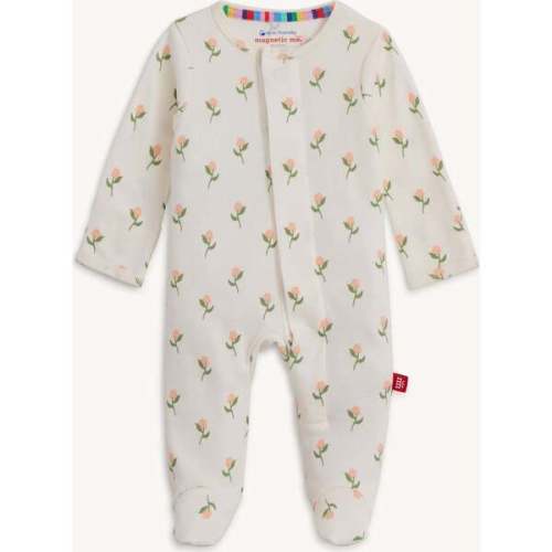 Floral Chicken Tender Org Cot Magnetic Footie