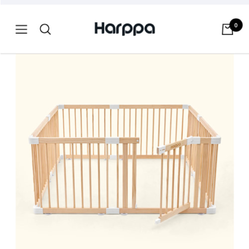HARPPA Wooden Baby Gate Playpen | Non-Toxic Foldable DIY Adjustable Play Yard for Infants & Toddlers – Natural Finish Baby Fence for Small & Large Spaces