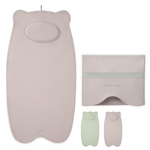 Blissful Diary Waterproof Portable Baby Changing Pad with Built-in Padding, Taupe-with Cusion