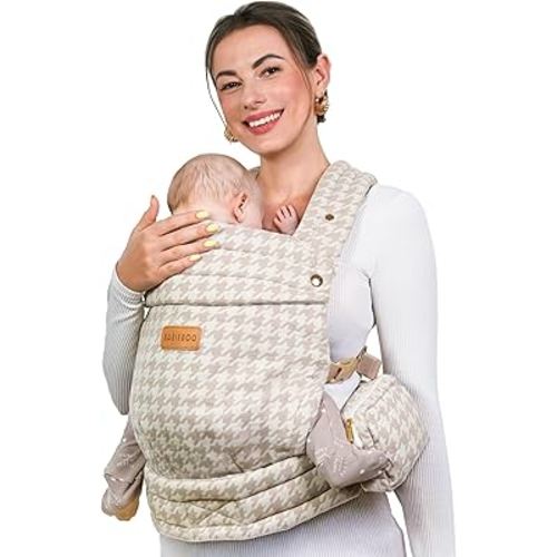 Baby Carrier Newborn to Toddler, Toddler Carrier with Head Support 7-44lbs, Baby Sling Carrier with Detachable Pouch, Hands-Free, Lumbar Support (Beige)