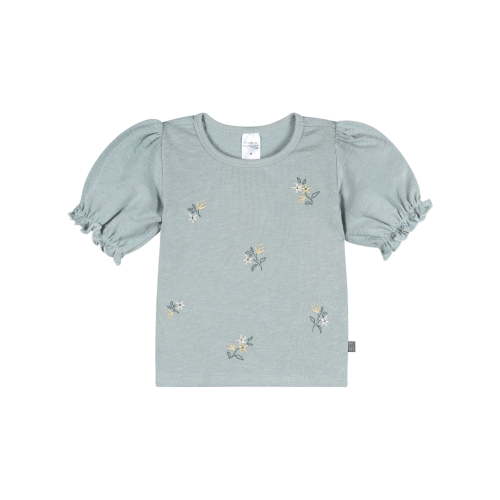 Modern Moments by Gerber Baby and Toddler Girl Organic Ruffle Puff Sleeve Top, Sizes 0/3 Months - 5T