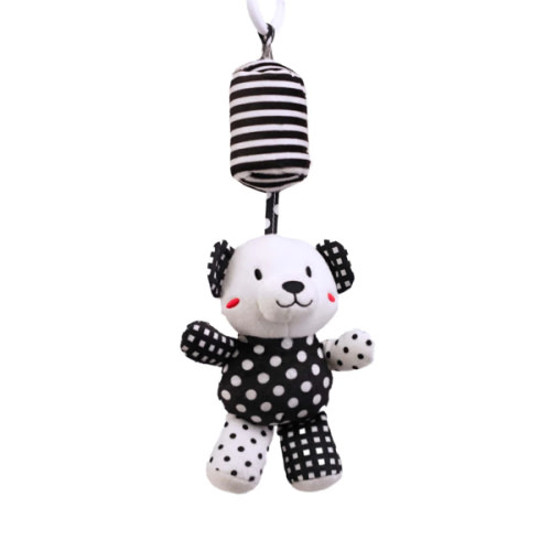 Hanging Plush Toy - "Brooklyn the Bear" – Young Wonderer Black and White Baby Boutique