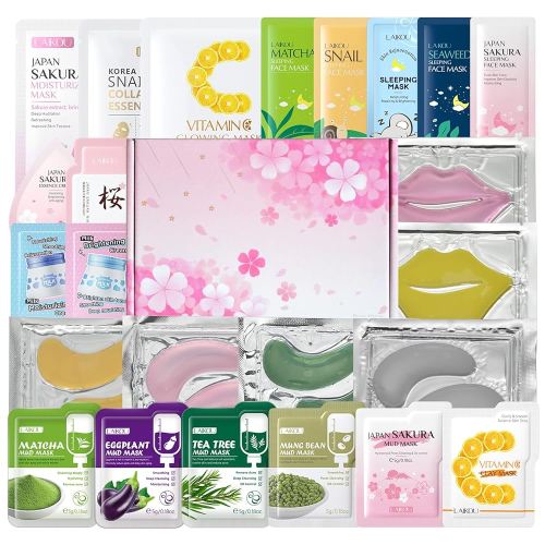 Face Mask,Skin Care Set, Skin Care Mask Set, Gifts for Women, Travel Size Toiletries Mother's Day Christmas Birthday Valentine's Day Mom Daughter Teen Girls Wife Lover Sister Friends 24pcs