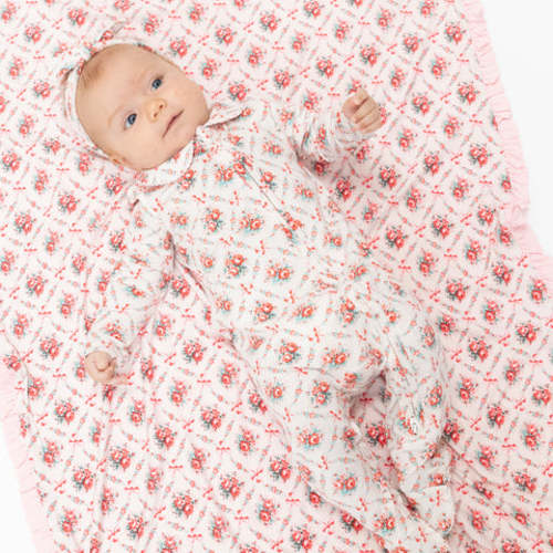 Rose Bow Lattice - Peter Pan 2 Way Zipper Footie