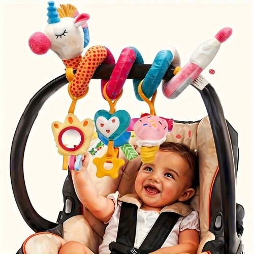 Car Seat Toys For Babies 0-6 Months Girl - Baby Toys 3-6 Months - Rattle, Mirror, Crinkle, Squeaky Carseat Stroller Toys 0-6 Months Developmental Newborn Baby Girl Gifts | SHEIN USA