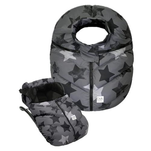 7AM Enfant Car Seat Covers - Cocoon Baby Cover for Boys & Girls, Rain & Snow Repellent, Breathable Windproof, Center Zipper, Universal Fit for Infant Car Seat (0-12M) (Stella)