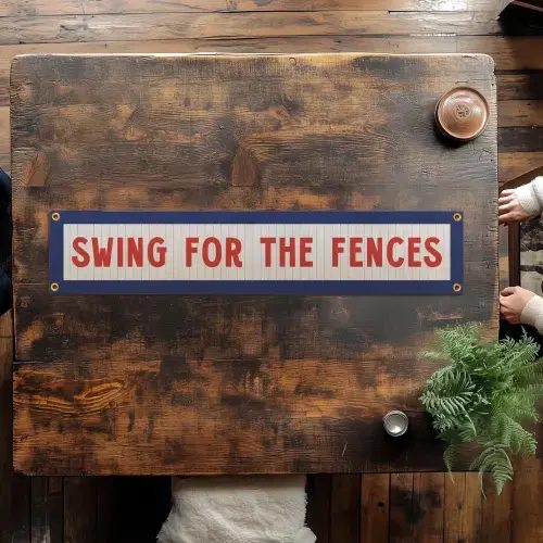 Swing For The Fences Felt Banner