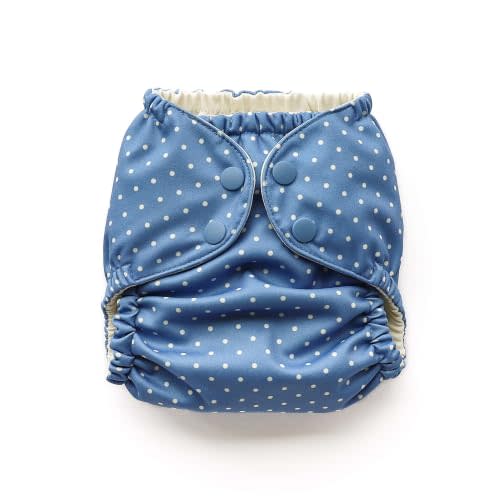 Esembly Cloth Diaper Cover, Penny Dot, Size 1 (7-17lbs) | Reusable, Waterproof, Breathable and Adjustable Outer Layer Over Absorbent Inner, Blowout Protection and Reusbale Swim Diaper