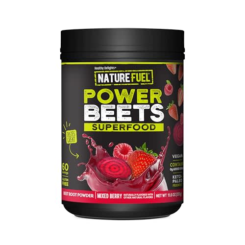 Nature Fuel Power Beets Powder, Delicious Mixed Berry, Concentrated Superfood Supplement, Supports Circulation, Natural Energy & Stamina, Non-GMO, 60 Servings (Packaging May Vary)