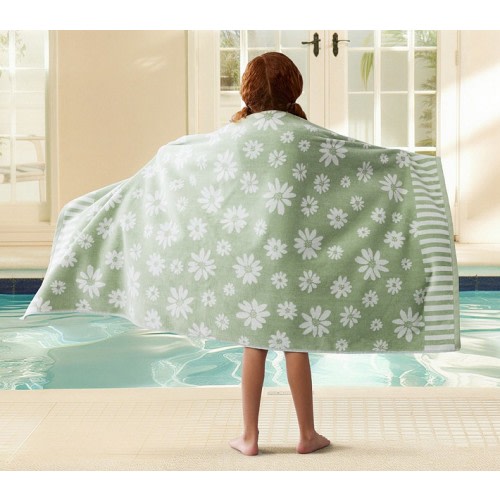 Daisy Plush Jacquard Kid Beach Towel UPF 50+