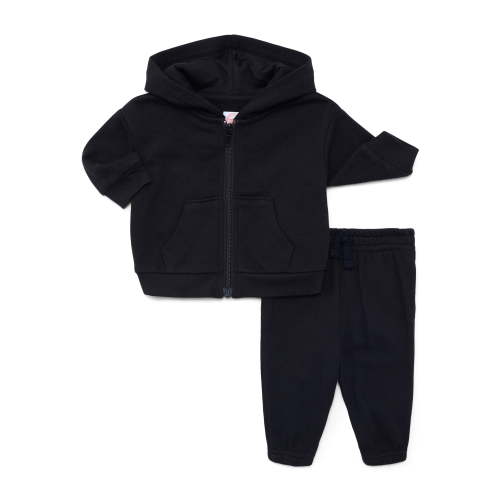 Wonder Nation Baby Boys Fleece Zip-Up Jacket and Joggers Set, 2-Piece, Sizes 0M-24M