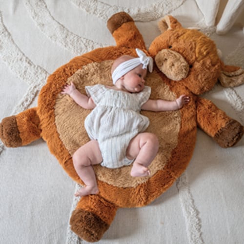 Hetty Highland Cow Baby Mat - 31x23" - Mary Meyer Stuffed Toys