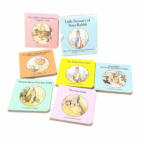 Vintage Set of 6 Books Little Treasury of Peter Rabbit - Beatrix Potter Illustrations -