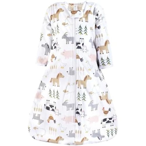 Hudson Baby Unisex Baby Long Sleeve Plush Faux Fur Sleeping Bag, Wearable Blanket