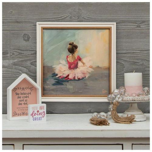 Sitting Ballerina Wood Wall Decor