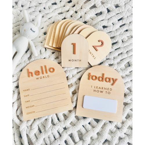 Hello World Arch Baby Stats Sign for Newborn photos
