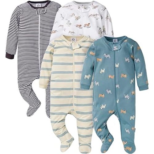 Gerber Baby Boys 4 Pack Sleep 'N Play Footie