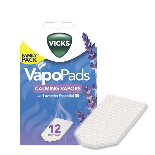 Vicks VapoPads Calming Menthol and Lavender Scent, Cold and Flu Relief, 12 Count, VSP30FP HSA/FSA Eligible