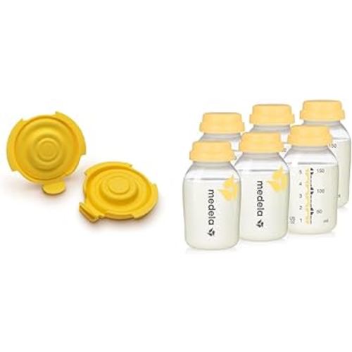 Medela PersonalFit Flex Replacement Membranes, 2-Pack, Compatible with Pump in Style MaxFlow & Breast Milk Collection and Storage Bottles, 6 Pack, 5 Ounce Breastmilk Container