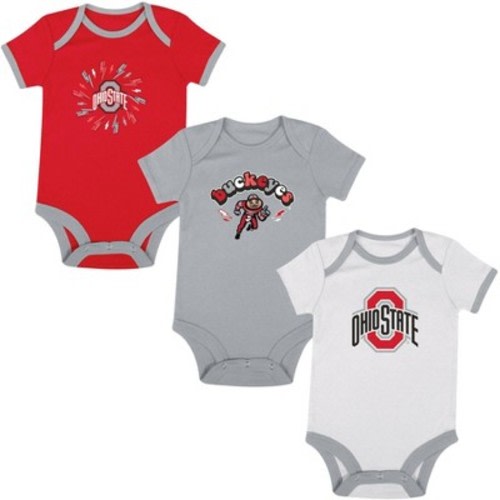 NCAA Ohio State Buckeyes Infant Boys' 3pk Bodysuit, Size: 6-9M