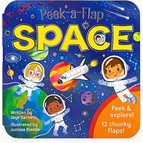 Peek-a-Flap Space Children's Lift-a-Flap Board Book - Planets, Solar System, Outer Space, Rockets & More